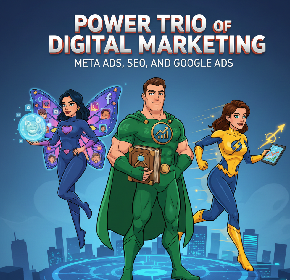 The Power Trio of Digital Marketing: Meta Ads, SEO & Google Ads For Explosive Growth